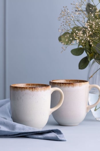 Mason Cash Cream Set of 4 Reactive Mugs (E30722) | £24