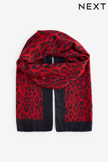 Red Leopard Lightweight Scarf (E30767) | £16