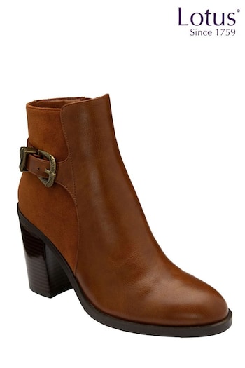 Lotus Brown Ankle Boots (E30895) | £60