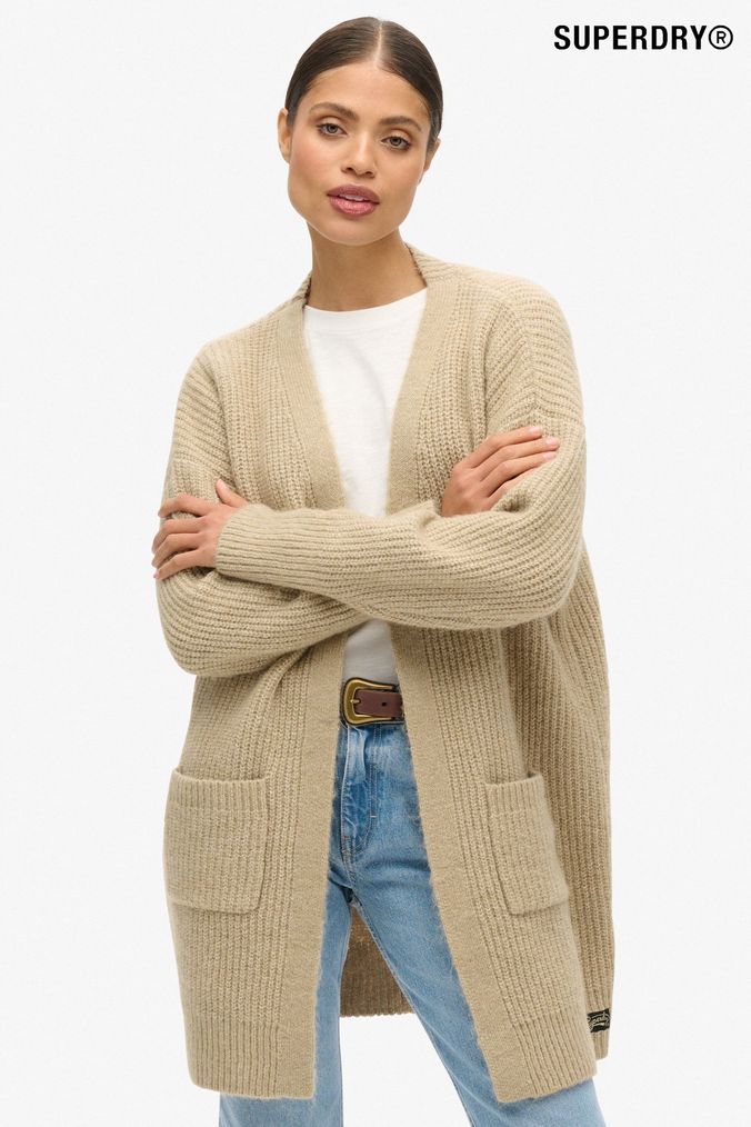 Buy Women s 16 Brown Superdry Casual Chunky Knit Utility Online AyurvedicpointcongressShops