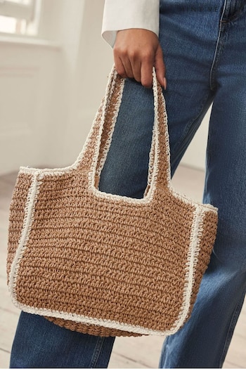 Mint Velvet Cream Woven Tote Bag (E31764) | £109