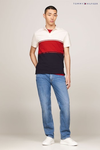 Tommy Hilfiger Red Colorblock Regular Fit Polo Shirt (E31852) | £90