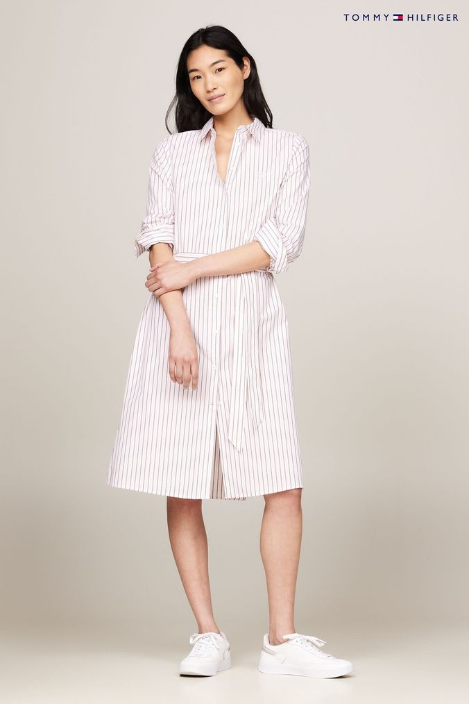 Buy Women s White Knee Length A line Casual Dresses Online Next UK