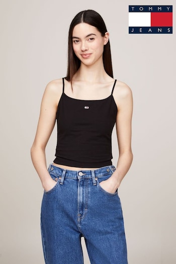 Tommy Jeans Cropped Essential Strap White Top (E32040) | £20