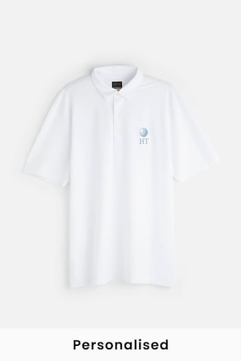My American Golf Personalised Greg Norman Mens White Polo Shirt (E32193) | £30