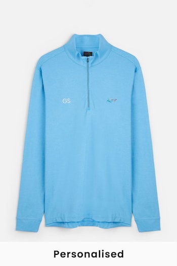 My American Golf Mens Blue Personalised Greg Norman Half Zip Midlayer (E32198) | £45