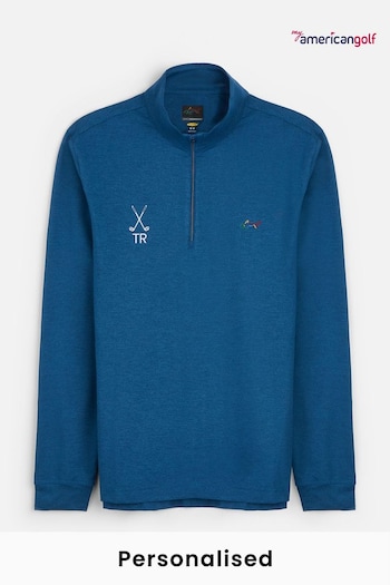 Personalised Greg Norman Men's Half Zip Midlayer  by My American Golf (E32207) | £45