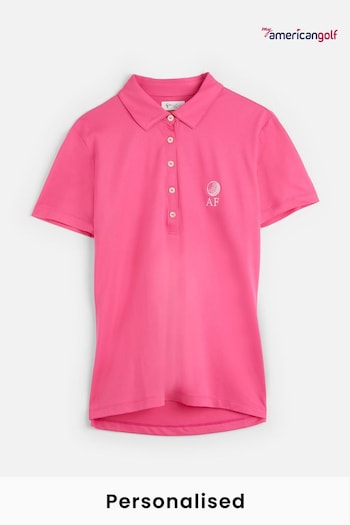 My American Golf Ladies Pink Personalised Greg Norman Polo masculina Shirt (E32211) | £30