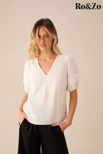 Ro&Zo Pleat Sleeve Top (E32344) | £59