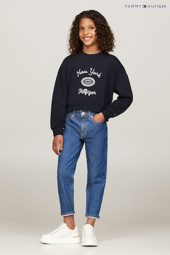 Tommy Hilfiger Blue NY Embroidered Crew Neck Sweatshirt (E32398) | £65