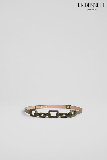 LK Bennett Green Aspen Resin Chain Leather Belt (E32414) | £110