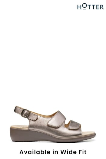 Hotter Gold Easy II Touch Fastening Buckle Sandals (E32557) | £89