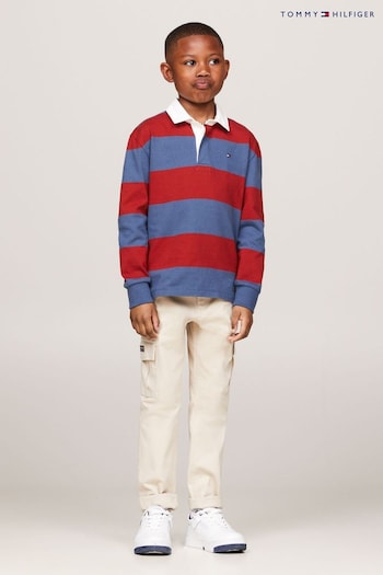 Tommy Hilfiger Blue Colourblock Polo Sweatshirt (E32764) | £50 - £60