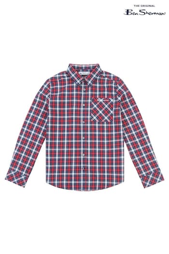 Ben Sherman Boys Red Casual Check Shirt (E32818) | £20 - £24