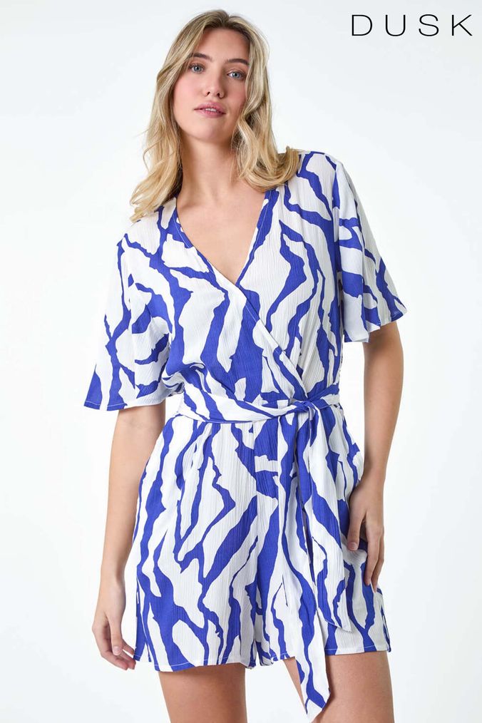 White leopard print playsuit on sale