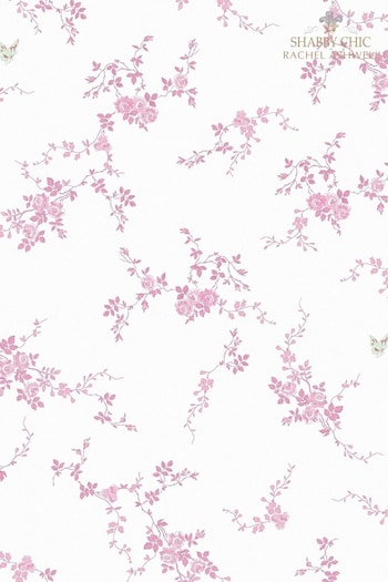 Shabby Chic by Rachel Ashwell® Pink Butterflies A4 Wallpaper Sample (E33026) | £1