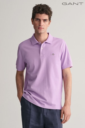 GANT Purple Regular Fit Shield Piqué Polo Shirt (E33123) | £79