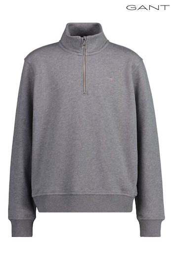 GANT Grey Teens Shield Half Zip Sweatshirt (E33175) | £80