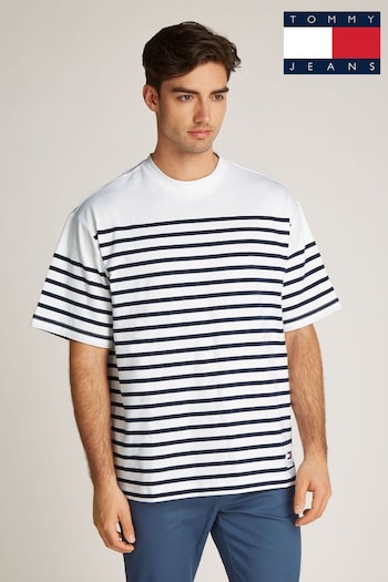 Tommy cuffed Jeans Blue Stripe Skate T-Shirt (E33237) | £50