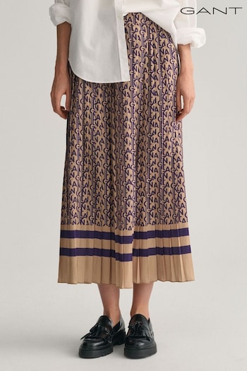 GANT Purple Pleated Monogram Print Skirt (E33511) | £145