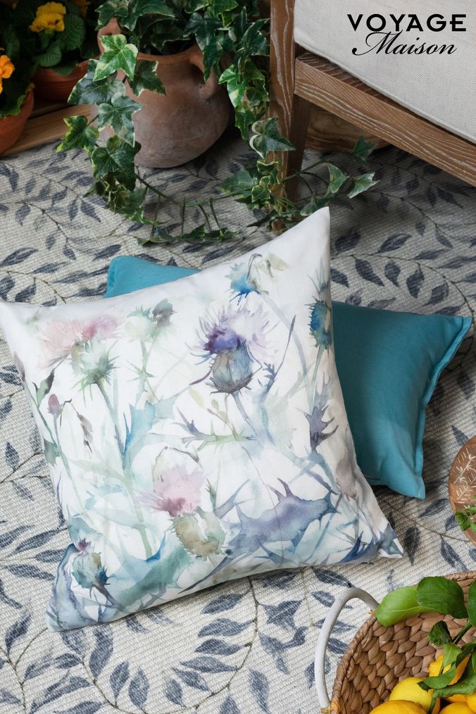 Purple floral outdoor cushions clearance