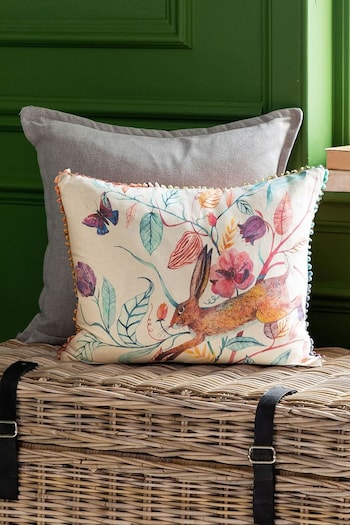 Voyage Maison Linen Hansel Hare Pom-Pom Cushion (E33792) | £36