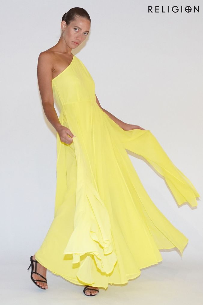 Plain yellow dress clearance