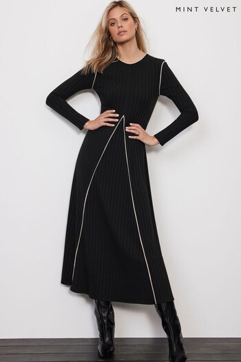 Mint Velvet Black Black Jersey Midi Dress (E35170) | £109