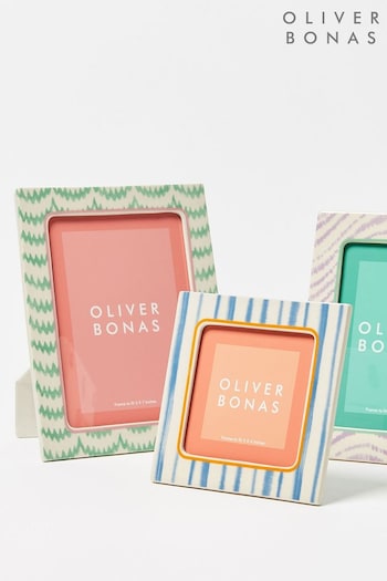 Oliver Bonas Pink/Blue Isla Ceramic Photo Frame 5x7 (E35309) | £25