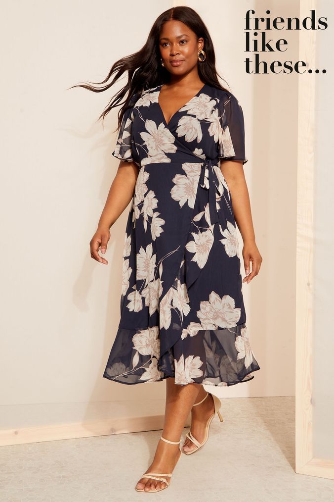 Buy Women's New In 16 Midi Wrap Dresses Online | ParallaxShops