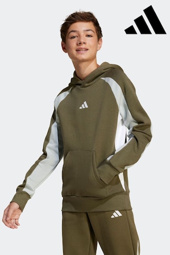 adidas Green Colour Block Fleece Hoodie (E36999) | £33