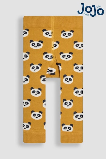 JoJo Maman Bébé Yellow Panda Knitted Leggings (E37637) | £12.50