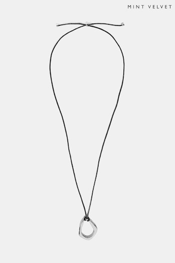 Mint Velvet Silver Tone Leather Necklace (E39970) | £32