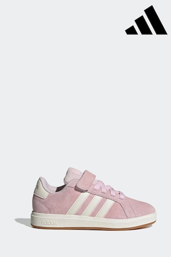 adidas Pink/white Grand Court 00s Trainers (E40312) | £33