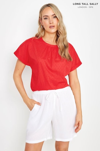 Long Tall Sally White Crinkle shorts stretch (E40929) | £19