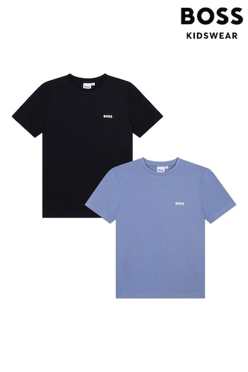 BOSS Black/Chrome Chest Logo T-Shirts 2 Pack (E41099) | £39 - £49