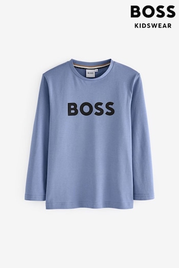 BOSS Blue Classic Logo Long Sleeve T-Shirt (E41123) | £49 - £65