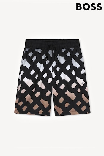 BOSS Black All Over Logo Print Swim Shorts (E41124) | £75 - £89