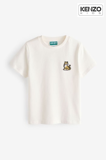 KENZO KIDS Cream Chest Logo Short Sleeve T-Shirt (E41210) | £75 - £95