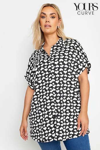 Yours Curve Black Light Printed Structured Shirt (E41312) | £24