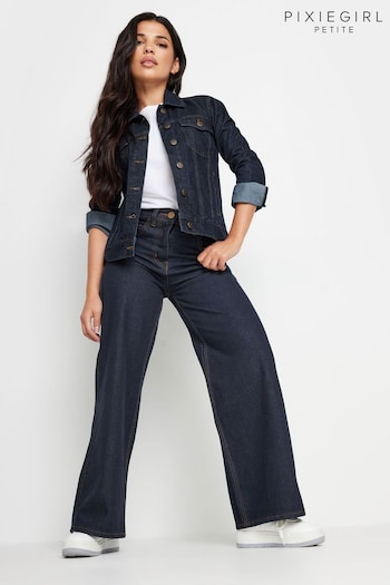 PixieGirl Petite Blue INDIGO WIDE LEG JEANS (E41647) | £39