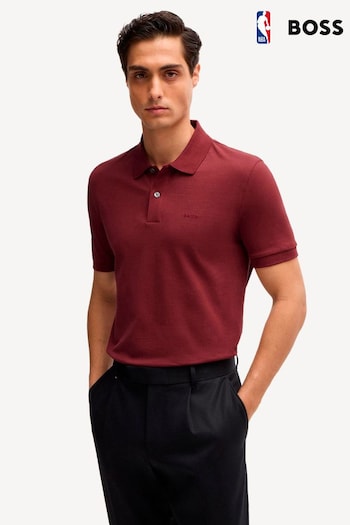 BOSS Red Cotton Embroidered Logo Polo Shirt (E41716) | £99