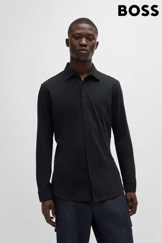 Buy Men s Black BOSS Shirts Online Next UK