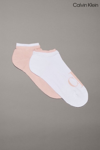 Calvin Klein Pink Womens Sneaker Socks 2 Pack (E41915) | £13
