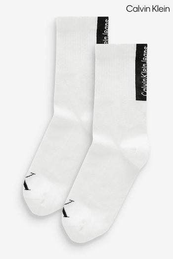 Calvin Klein White Mens Socks 2 Pack (E41928) | £15