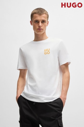 HUGO Stacked-Logo T-Shirt In Cotton Jersey (E42134) | £45