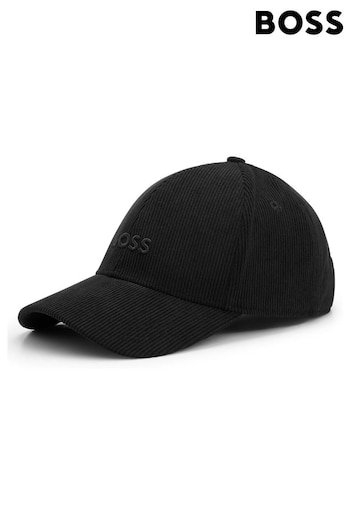 BOSS Black Embroidered Logo Cap In Baby Corduroy (E42186) | £49
