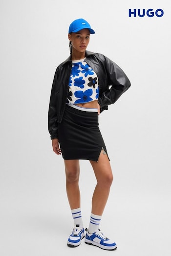 HUGO Blue Black HUGO Zip Detail Mini Skirt (E42343) | £59