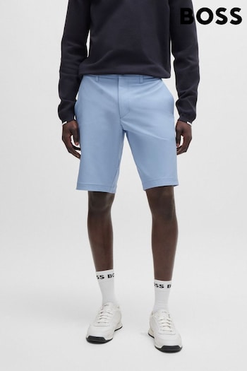 BOSS Dark Blue Slim Fit shorts prada in Water Repellent Easy Iron Fabric (E42346) | £119