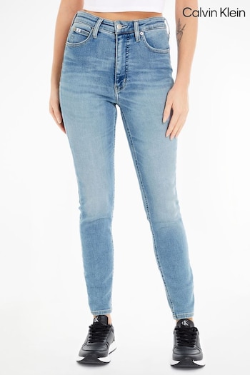 Calvin Klein Blue High Rise Super Skinny Ankle Jeans (E42813) | £100